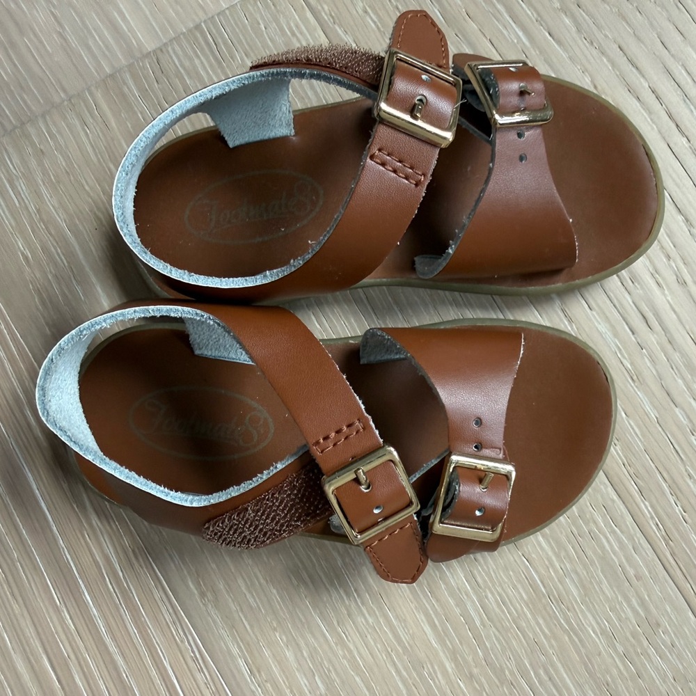 FootMates Tan Leather Kids Sandals